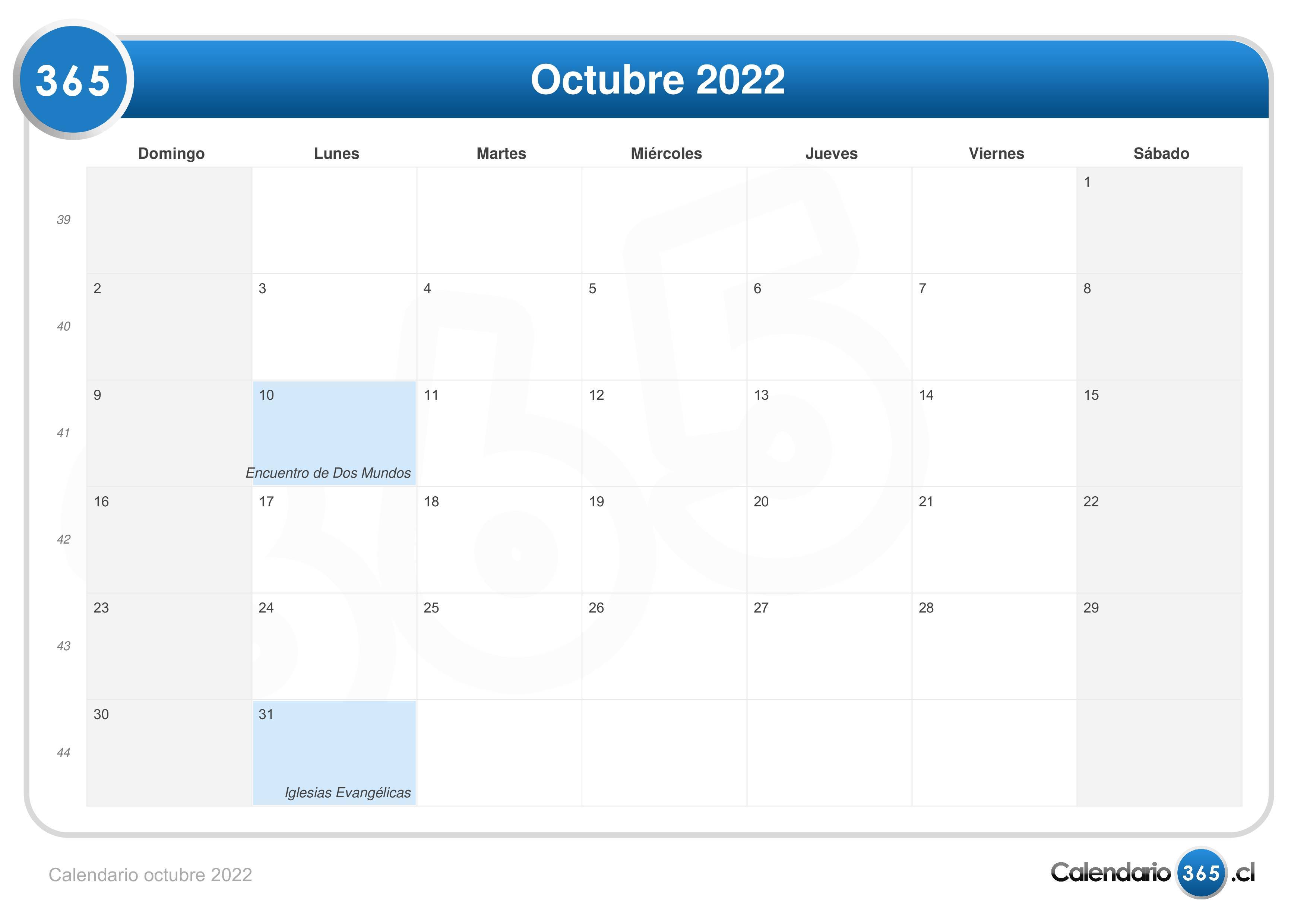 Calendarios 2022 Para Imprimir Gratis Octubre Reverasite
